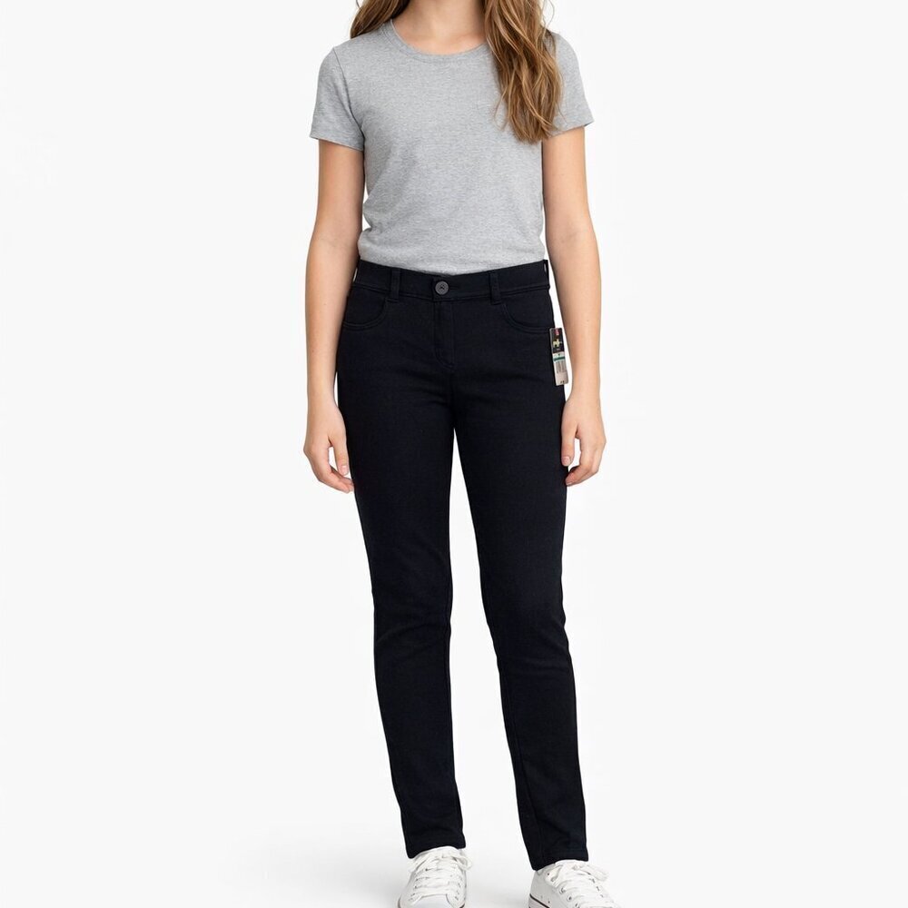 Izod Girls 16 Jeggings Black Knit Approved Schoolwear Comfy Elastic Waist NEW